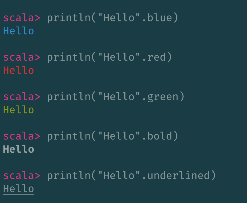 AnsiColor syntax support Example 1